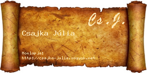 Csajka Júlia névjegykártya