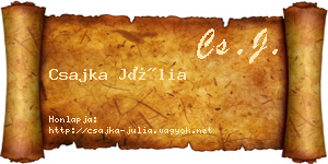 Csajka Júlia névjegykártya